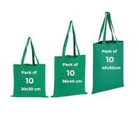IMFAA Canvas Tote Reusable Shopping Bags, Pack of 10, 100% Cotton, Ideal for Printing and Embroidery in Multi-Colours, Cotton Lining, Machine Wash, Unisex-Adults