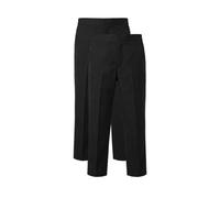 IMFAA Girls Black School Uniform Trousers/Pants - Pull-On Adjustable Elastic Waist - 2xPack No Zip or Hook (UK, Age, 16-17Y, Black P-2)