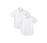 IMFAA Girls’ School Shirts 2-Pack - Premium Uniform Tops, Short Sleeve, Non Iron, Comfortable & Durable Fabric (UK, Age, 8-9Y, W, S-SLV)