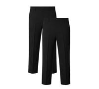 IMFAA Kids School Uniform Trousers/Pants -Pull-On Adjustable Elastic Waist - Grey & Black - No Zip or Hook (UK, Age, 8-9Y, Black P-2)