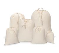 IMFAA Large(40x50) Drawstring Laundry Sack, Stocking, Storage, Muslin 100% Cotton Shopping Bags. (Pack-100, Natural)