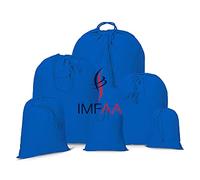 IMFAA Medium(30x45) Drawstring Laundry Sack, Stocking, Storage, Muslin 100% Cotton Shopping Bags. (Pack-25, Blue)