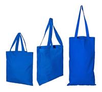 IMFAA Pack of 10 Premium Quality Long Lasting 100% Cotton Canvas Tote Reusable Shopping Bags Ideal for Printing and Embroidery (Blue,Large 50x40x60)