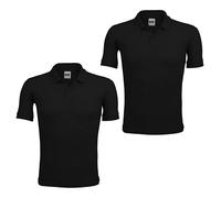 IMFAA Pack of 2 Kids Boys and Girls School Uniform Polo White Grey Sky Blue Black Plain Short Sleeve Tops Shirts Outdoor Gym Sports Wear (UK, Age, 9 Years, 10 Years, Regular, Black)