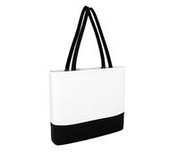 IMFAA Plain 10oz Strong Large(50X40X12) Cm Reusable Grocery Shopping, Fashionable Two-Tone Bags for Crafts, DIY and Creative Designs Cotton Canvas Tote Bag. (Balck & White With Zip, Pack-5)