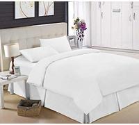 IMFAA Plain Duvet Cover Set Poly-Cotton With Pillow Case Easy Care Bed Set (Super King, White)