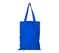 IMFAA Plain Large (50x40+60) Cm Tote 100% Cotton Canvas Reusable Shoulder/Hand Tote Shopping Bags. (Blue, 25)