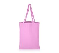IMFAA Plain Tote Medium(40x36+60) Cm 100% Cotton Canvas Reusable Shoulder/Hand Tote Shopping Bags. (Pack-5, Pink)