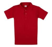 IMFAA Red Pack of 2 Kids Boys and Girls School Uniform Polo Plain Short Sleeve Tops Shirts Outdoor Gym Sports Wear (Red 4 Years)