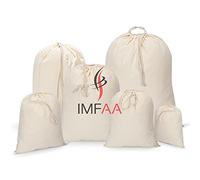 IMFAA Sack Drawstring Cotton Canvas Bags - Reusable, Eco-Friendly Storage & Laundry Bags for Clothes, Travel, Toys & Gifts (10, X-Small(14x20) Cm)