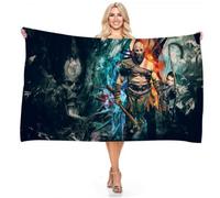 IMFLY Children's Beach Towel, God of War Swimming Towel, Children's Bath Towel, Boys, Hand Towel with Name, Bathing, Swimming, Beach Holiday (D, 90 x 180 cm)