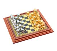 imFreienawn 1/12 Scale Dollhouse Chess Set Detailed Alloy 1 12 Scale Dollhouse Furniture Chess Set DIY Decorative Accessories for Lovers Chessboard Furniture