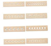 imFreienawn 8PCS Tracing Board 2x8 Inch Wooden Writing Thread Board for Kids Preschool Learning Easy to Use Project Montessori Creative Kids Write Supplies, Geometric Pattern Letter Tracing