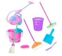 imFreienawn Dollhouse Cleaning Tools Miniature Mop Dustpan Bucket Brush Doll House Accessories 9PCS dollhouse accessories