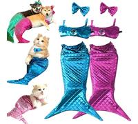 Imgjsx Mermaid Costume for Cats, Mermaid Tail Pet Costume, Mermaid Tail for Cats, Adorable Fishtail Outfit for Cats and Small Dogs, Creative Funny