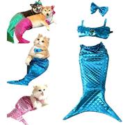 Imgjsx Mermaid Costume for Cats, Mermaid Tail Pet Costume, Mermaid Tail for Cats, Adorable Fishtail Outfit for Cats and Small Dogs, Creative Funny