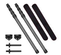imgokaha Telescoping Tarp Poles, Replacement Canopy Adjustable Carbon Fiber Rods Set of 2, Portable & Lightweight Tent Tarps for Awning, Outdoor Camping, Hiking 2.1M, Black