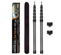 imgokaha Tent Pole Carbon Fiber, Telescopic Tarp Poles, Camping Adjustable Tarp Poles, Extendable Tent Poles, Awning Poles for Camping, Backpacking, Hiking, Canopy & Outdoor Shelter(Set of 2)