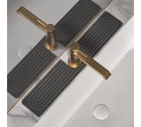 IMGROSE Faucet Mat for Kitchen Sink, Diatomite Stone Drying Sink Protectors, Bathroom Faucet Splash Guard, Quick Dry Water Absorbing, Non-Slip Stone Tray for Kitchen Counter, Grey, 23.6" x 3.9"