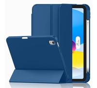 iMieet Case for iPad (A16)/iPad 10th Generation [11-Inch 2025/10.9 Inch 2022], Trifold Stand Smart Cover with Pencil Holder and Soft TPU Back, Supports Touch ID(Navy Blue)
