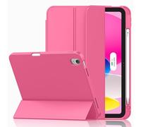 iMieet Case for iPad (A16)/iPad 10th Generation [11-Inch 2025/10.9 Inch 2022], Trifold Stand Smart Cover with Pencil Holder and Soft TPU Back, Supports Touch ID(Watermelon)