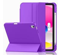 iMieet Case for iPad (A16)/iPad 10th Generation [11-Inch 2025/10.9 Inch 2022], Trifold Stand Smart Cover with Pencil Holder and Soft TPU Back, Supports Touch ID(Grape Purple)