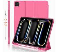iMieet Case for iPad Pro 11 Inch (M5) 2025 /(M4) 2024 5th Gen, Trifold Stand Smart Cover with Pencil Holder and Soft TPU Back, Auto Wake/Sleep (New Watermelon)