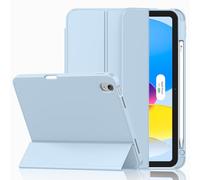 iMieet for iPad 10th Generation Case 10.9 Inch 2022 with Pencil Holder, Slim Trifold Stand Protective Cover with Soft TPU Back and Auto Sleep/Wake, Sky Blue