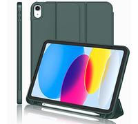 iMieet iPad (A16) Case 11th Gen/iPad 10th Generation Case [11-Inch 2025/10.9 Inch 2022] with Pencil Holder, Trifold Stand Smart Cover with Soft TPU Back,Auto Wake/Sleep(Midnight Green)