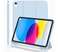 iMieet iPad (A16) Case 11th Gen/iPad 10th Generation Case [11-Inch 2025/10.9 Inch 2022] with Pencil Holder, Trifold Stand Smart Cover with Soft TPU Back,Auto Wake/Sleep(Sky Blue)