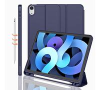 iMieet iPad Air 11 Inch Case M2 2024, iPad Air 5th/4th Generation Case 2022/2020 10.9 Inch with Pencil Holder, Trifold Stand Smart Case(Dark Blue)