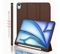 iMieet iPad Air 11 Inch Case M2 2024, iPad Air 5th/4th Generation Case 2022/2020 10.9 Inch with Pencil Holder, Trifold Stand Smart Case(Chocolate)
