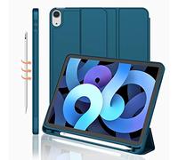 iMieet iPad Air 11 Inch M3 Case / M2 (2024), iPad Air 5th/4th Generation 2022/2020 10.9 Inch with Pencil Holder, Triple Stand with Soft TPU Back Cover (Emerald)