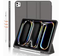 iMieet iPad Pro 13 Inch Tablet Case, Tablet Cover M4 (2024) with Pencil Holder, [Support Pencil Pro and Pencil (USB-C)]，Trifold Stand Smart Case with Soft TPU Back, Auto Wake/Sleep (Space Gray)