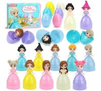 iMiibel 12 Pack Prefilled Easter Eggs with Princess Eggs Filled for Egg Hunt Easter Party Favors for Kids Boys Girls Easter Basket Stuffers Party Favors Easter Egg Hunt