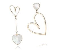 IMIKEYA 1 Pair Asymmetrical Dangle Earrings for Women Unique Heart Design Elegant Ear Jewelry for Any Occasion Stylish Accessory for Shopping Dating Weddings