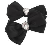 IMIKEYA 1 Pair Black Alloy Bow Shoe Clips for Women Three Dimensional Effect, Versatile Use for Parties and Weddings, Unique and Delicate Shoe Ornaments Charm