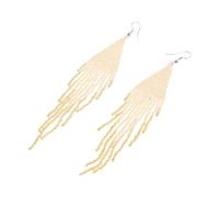 IMIKEYA 1 Pair Bohemian Beaded Tassel Earrings for Women Chic Dangle Drop Earrings Lightweight and Comfortable Jewelry for Parties and Daily Wear for Fashion Lovers and Festival Occasions
