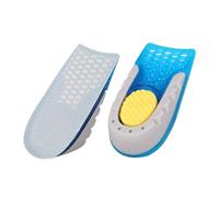IMIKEYA 1 Pair Breathable Height Increase Insoles with Thickened Heel Design and Anti-Skid Heel Pad, Blue TPE and Velvet Inner Heightening Shoe Pads for Exercise