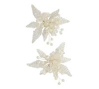 IMIKEYA 1 Pair Charming Pearl Flower Shoe Buckles Detachable Ornaments for Wedding Party and Daily Wear Durable and Easy to Install Shoe Accessories