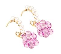 IMIKEYA 1 pair Elegant Pink Pearl Earrings for Women Delicate Design for Casual Formal Occasions Comfortable Add Touch of Sophistication to Your Look
