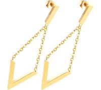 IMIKEYA 1 Pair Geometric Dangle Earrings for Women Diamond Shaped Chain for Everyday Wear and Special Occasions Fashionable Statement Jewelry