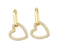 IMIKEYA 1 Pair Heart Shaped Copper Dangle Earrings for Women Fashionable Ear Pendants for Parties Valentine's Day and Everyday Wear