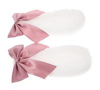 IMIKEYA 1 Pair Plush Bunny Ear Hair Clips with Bow for Cute Animal Ear Hair Accessories for Parties Cosplay and Daily Outfits for Halloween and Theme Events