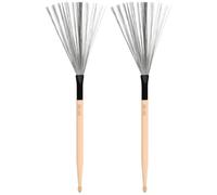IMIKEYA 1 Pair Professional Drum Wire Brush with Maple Wood Handle and Carbon Steel Bristles, Easy to Carry and Store, for Jazz Drum Brush and Rhythm Percussion Music Use