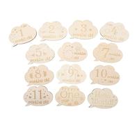 IMIKEYA 1 Set Newborn Milestone Cards Growth Engraved Memory Cards for Birth and Monthly Growth Tracking Parents