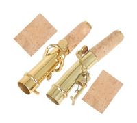IMIKEYA 1 Set Soprano Saxophone Neck Replacement Brass Bend Straight Necks with Cork Sheets for Enhanced Playing Experience Lightweight Resistant Sax Accessories