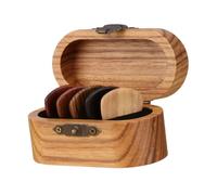 IMIKEYA 1 Set Wooden Guitar Picks with Storage Case Plectrum Collection for Acoustic Electric Guitars Portable and Durable Design for Musicians the Go
