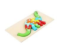 IMIKEYA 1 Set Wooden Puzzle Board Dinosaur Jigsaw for Educational Cartoon Design Portable Enhances Imagination Eye Hand Coordination