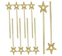 IMIKEYA 10 Pcs Gold Star Fairy Wands with Pentagram Design Glitter Dress Up Sticks for Cosplay and Stage Performance Props for Birthday Halloween Christmas Parties